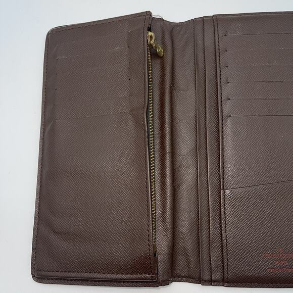 Authentic LOUIS VUITTON Damier Ebene Long Wallet Brazza Credit Cards Checkbook - Picture 6 of 16